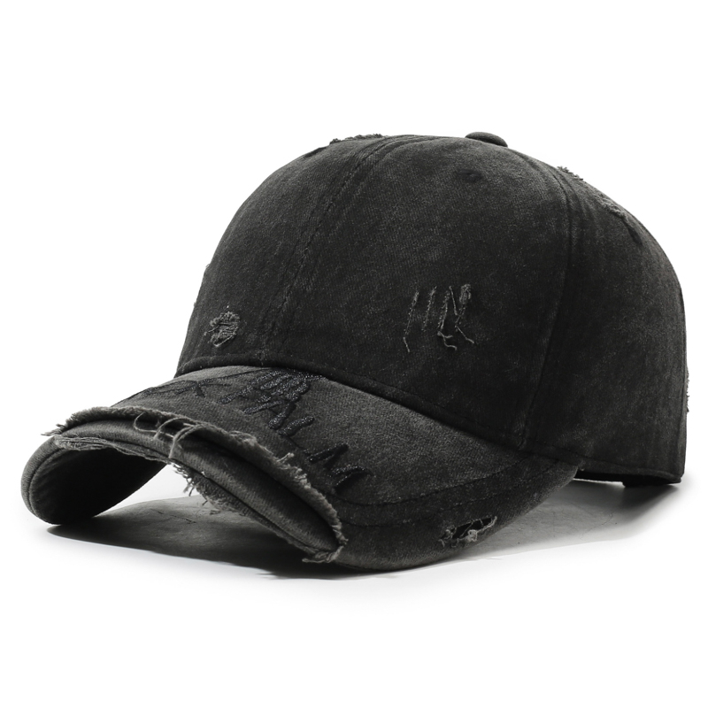 Casquette de baseball délavée style américain printemps-automne – Casquette de baseball souple et polyvalente, tendance, anti-UV