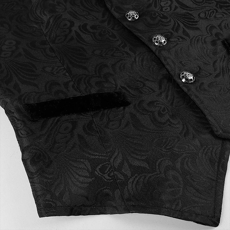 Gilet de Pirate médiéval pour hommes, Cosplay de la Renaissance, gilet Vintage Vicotiran Steampunk Jacquard, robe longue gothique, gilet noir