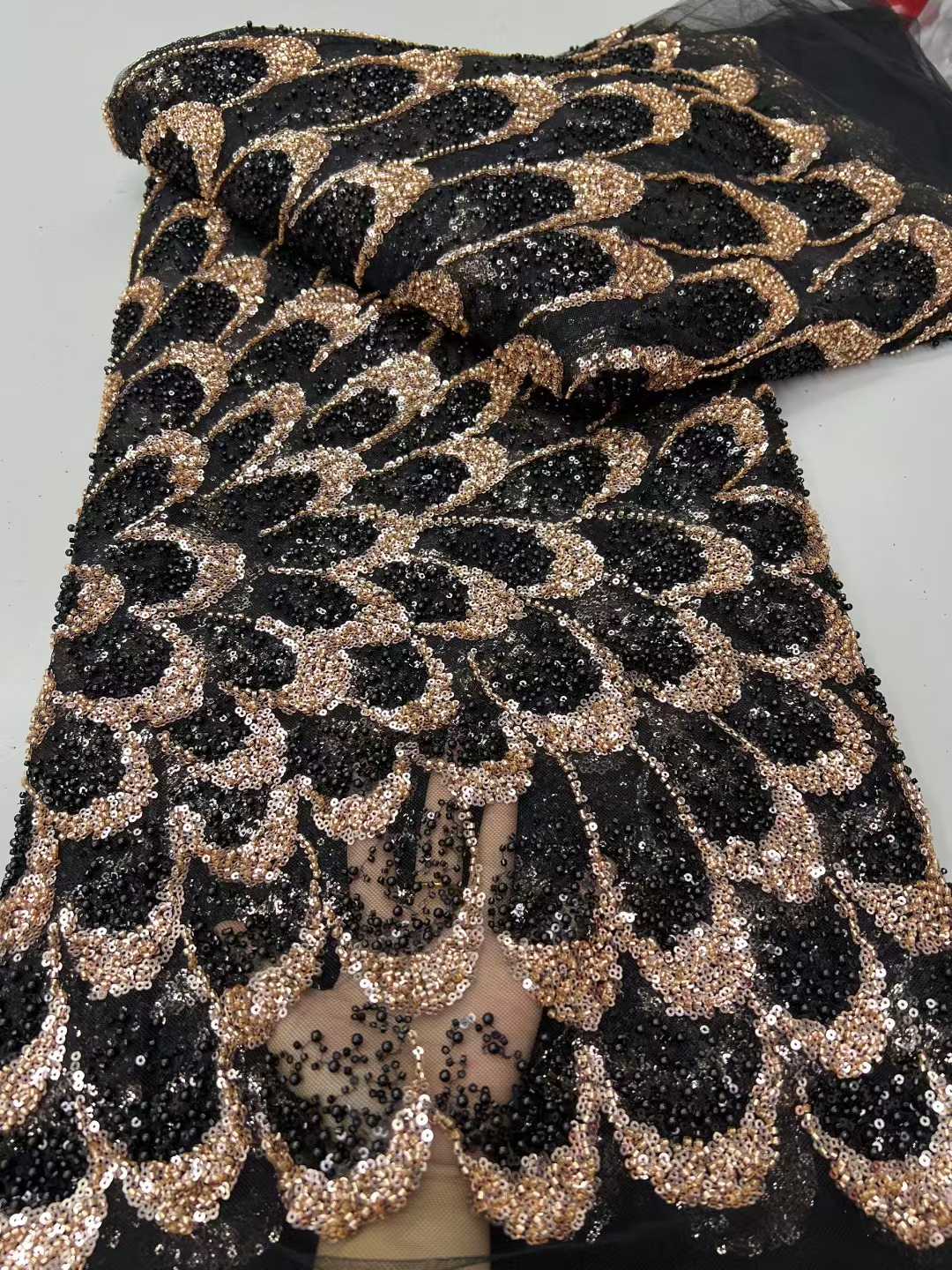 Nouveau Design de mode afrique nigérian motif artistique broderie à la main paillettes offre spéciale perles françaises Tulle dentelle pour robe de soirée