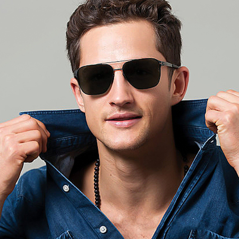 Lunettes de soleil sans vis, carrées, ultralégères, pour homme, de marque allemande, de luxe, pour l'extérieur, la conduite, la pêche, UV400