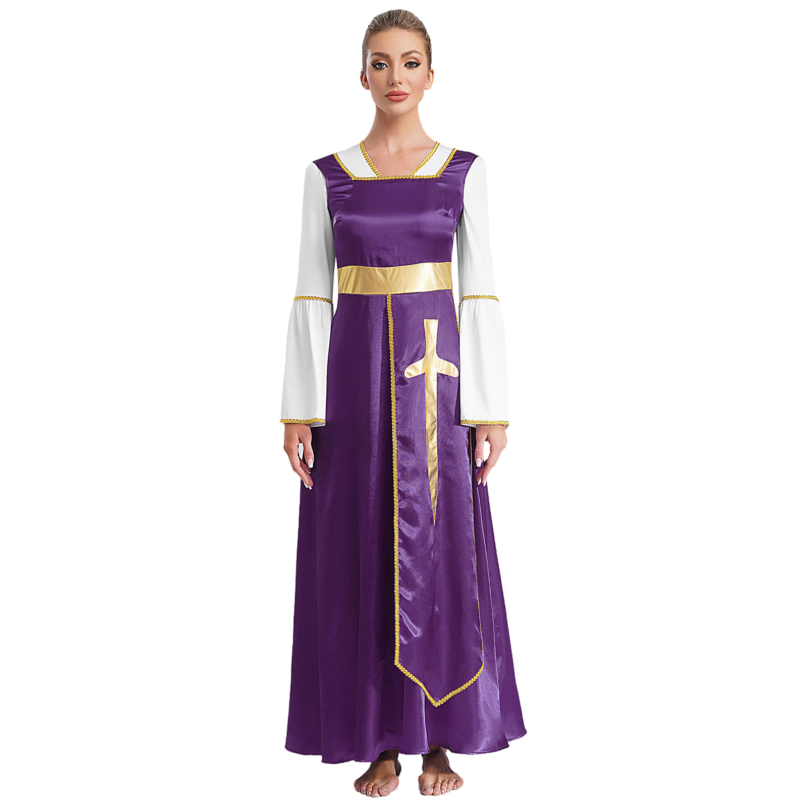 Robe de brevLiturgique pour Femme, Brillante et D.lique, Vêtement de Spectacle