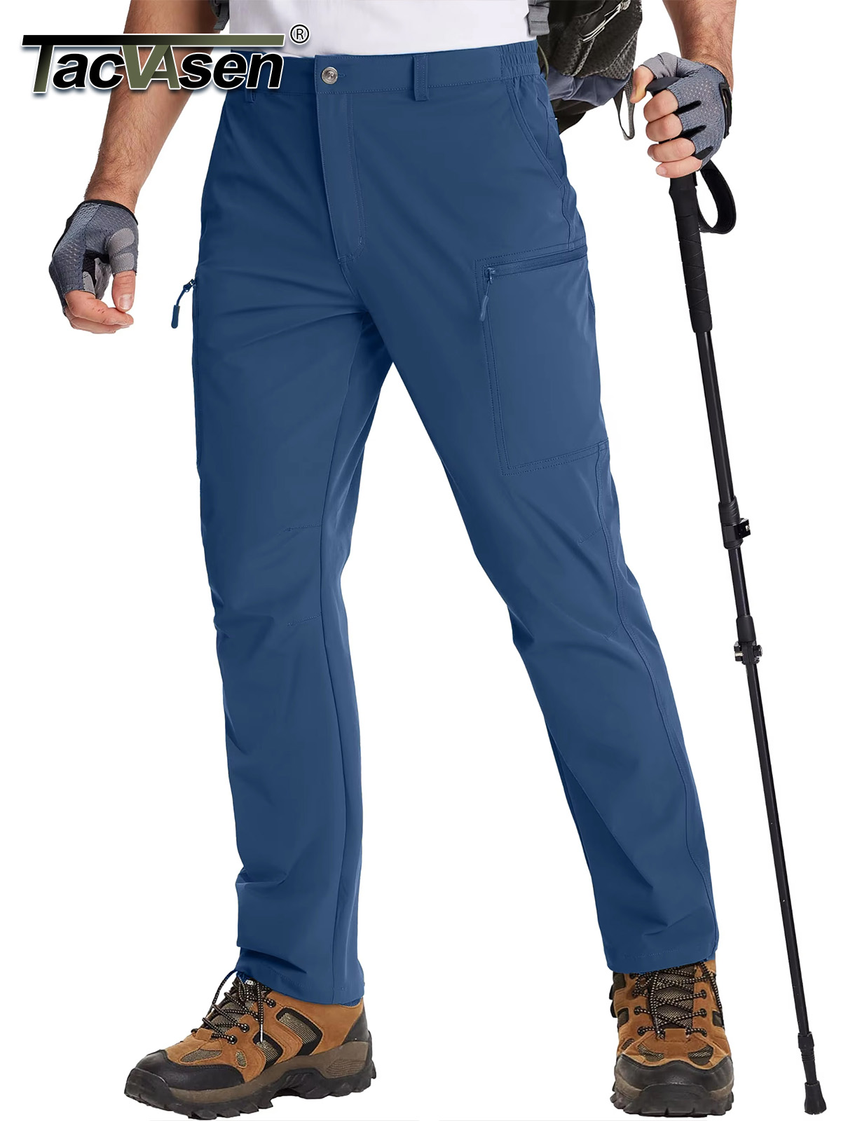 TACVASEN-Pantalon de Randonnée observateur pour Homme, Pantalon de Travail Cargo à vaccage Rapide, Nylon Imperméable, Pantalon de Trekking en Plein Air, Pantalon de Pêche, FJM