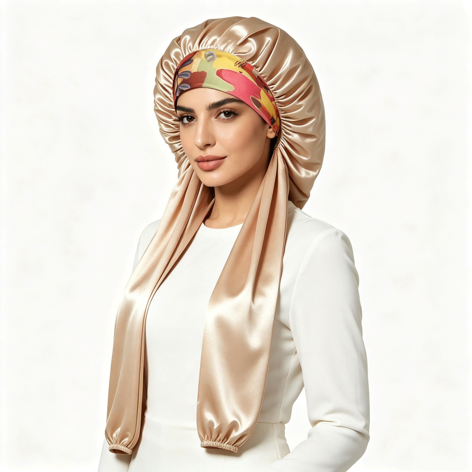 Bonnet de nuit en satin pour femmes, bonnet de sommeil à longue queue pour tresses, couvre-chef, bonnets de douche, bonnet de bain pour sauna.