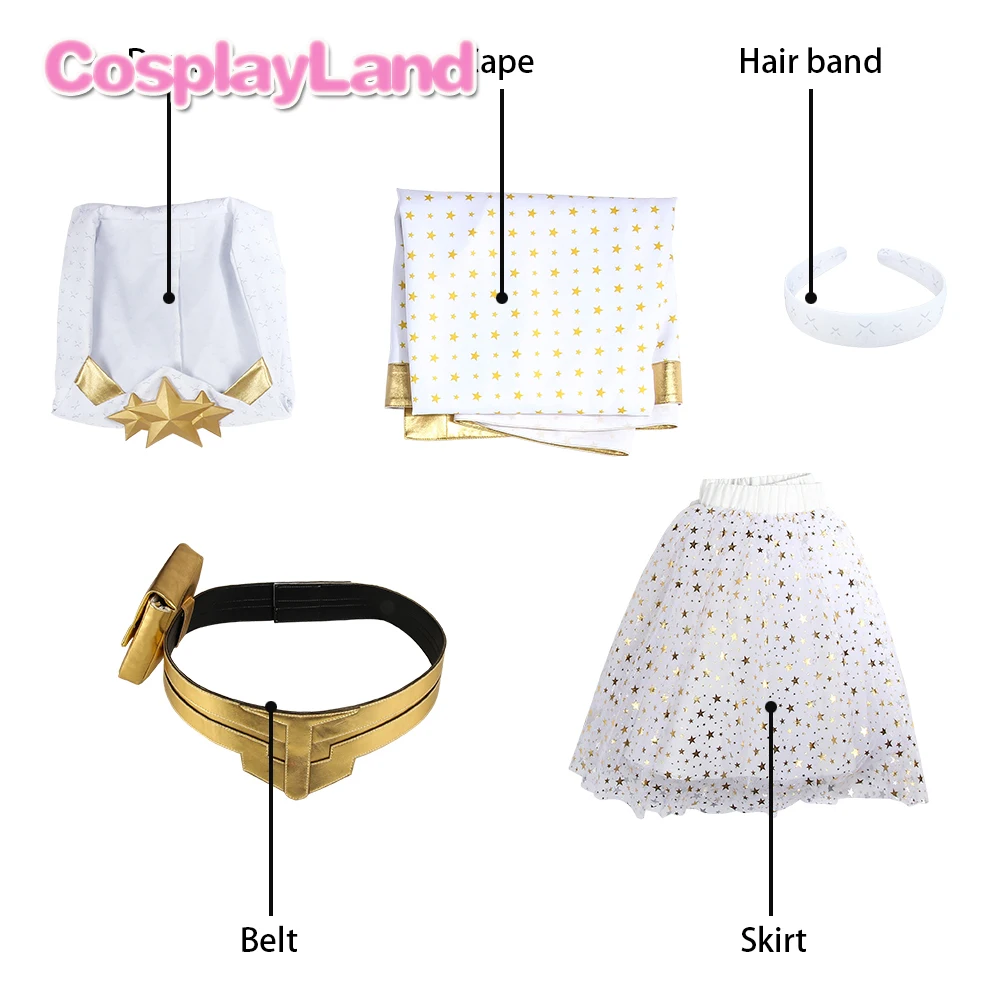 Les garçons Costume tenue Starlight Annie janvier Cosplay Costume les sept Annie robe Halloween cape adulte femmes jupe ceinture bottes