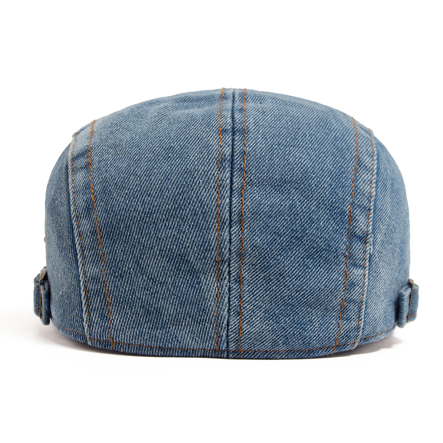 Béret femme mode Denim Vintage casquette gavroche pour hommes été solide lavé casquettes plates décontracté femme visière chapeau unisexe réglable