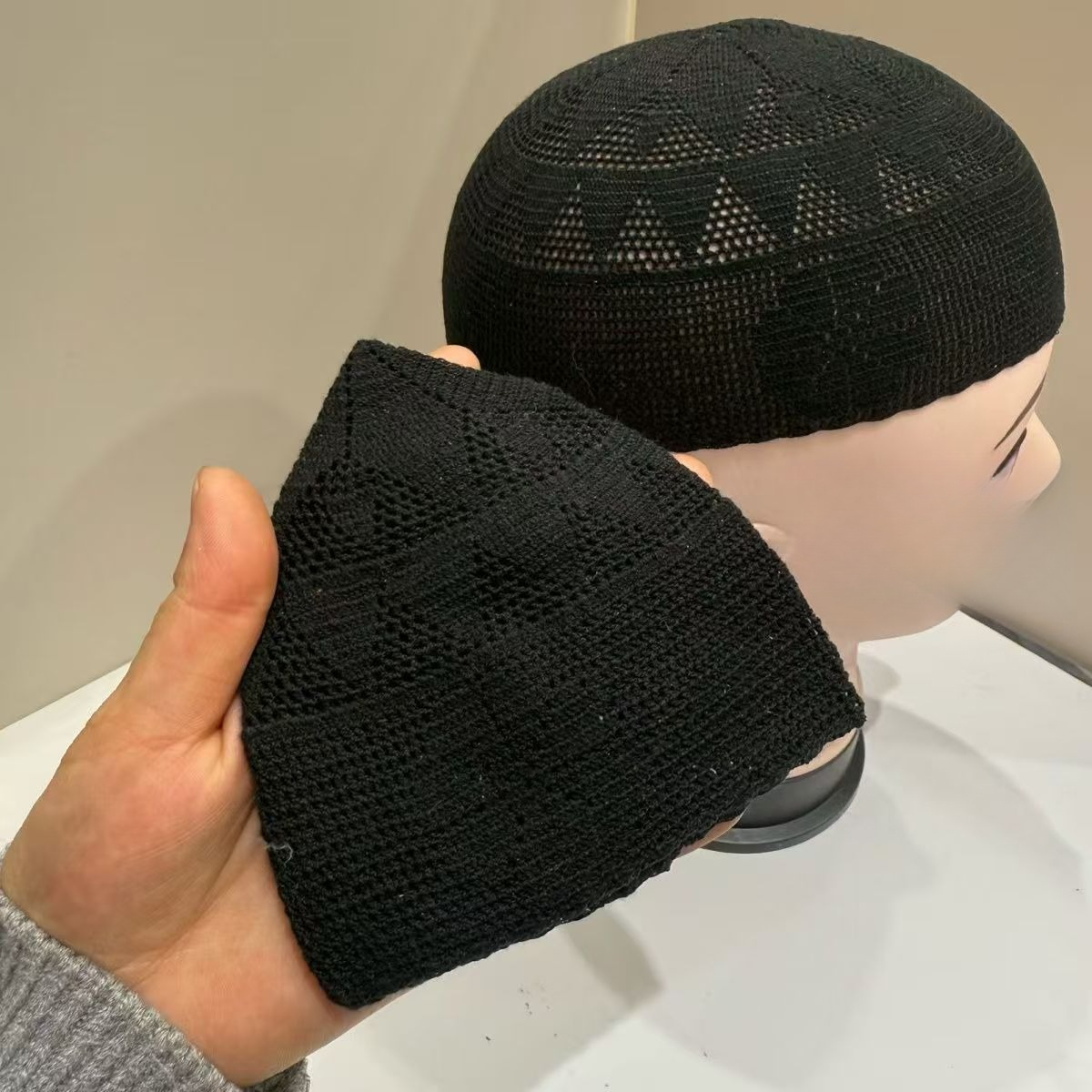 Chapeaux africains pour hommes, tricotés, décontractés, respirants, béret de prière du Ramadan, casquette de Melon de rue, bonnets Kufi noirs pour hommes islamiques