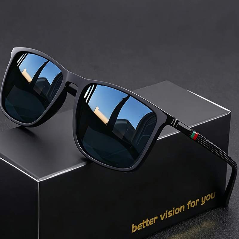 Lunettes carrées vintage tendance, idéales pour la conduite et les vacances, également un cadeau idéal.