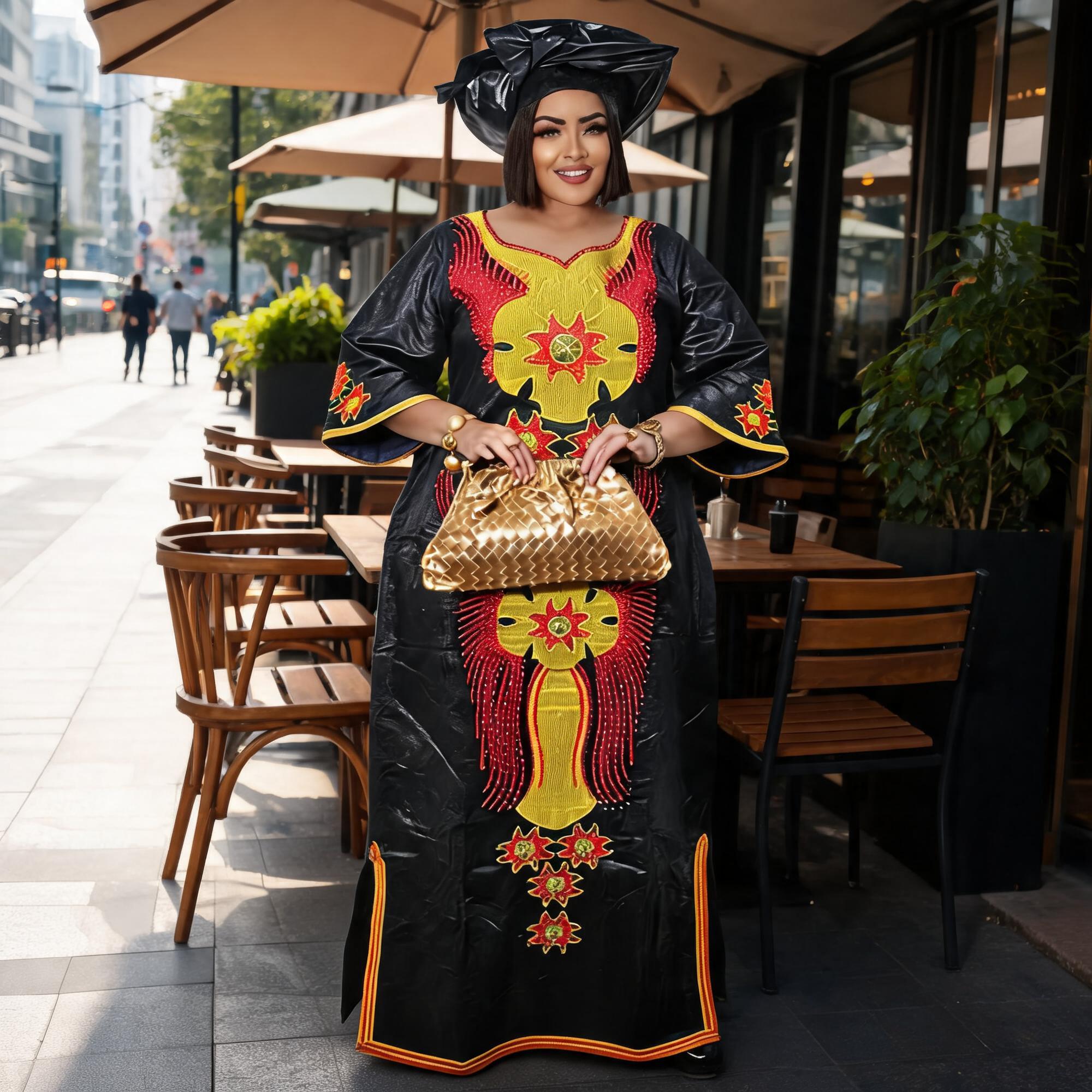 Robes africaines pour femmes grande taille, robe longue avec écharpe, design brodé Bazin Riche