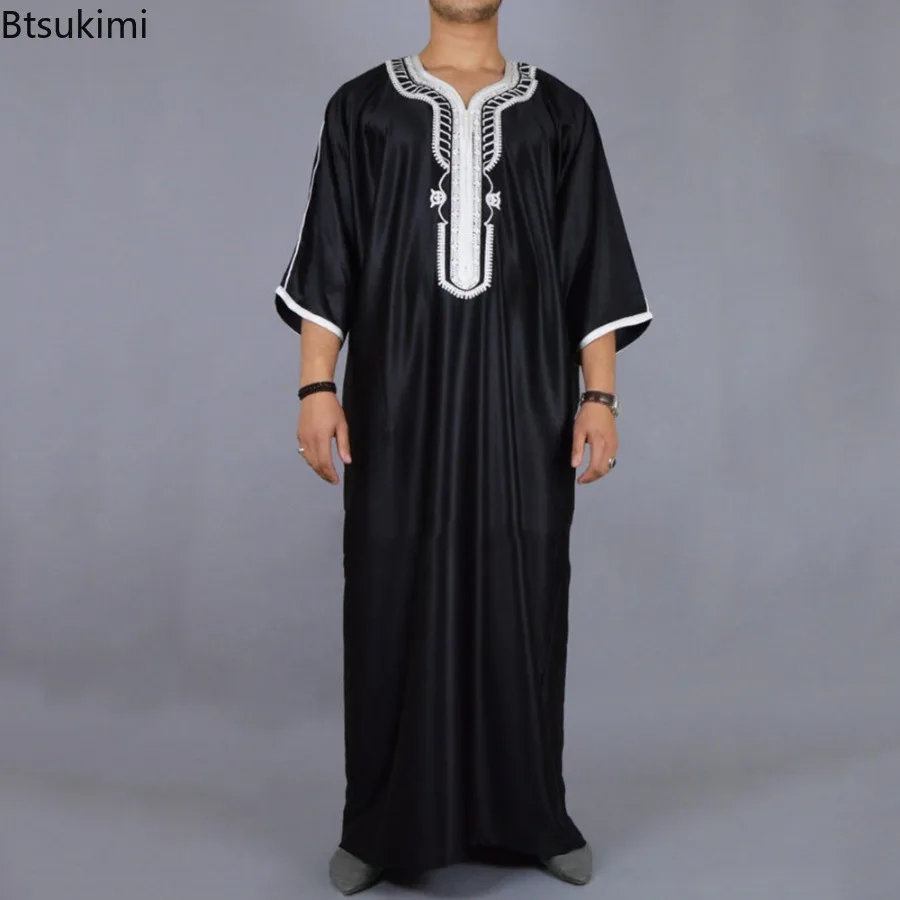 Vêtements pour hommes musulmans caftan Robes Pakistan traditionnel ethnique ample moyen-orient Thobe Kurta arabe Abaya robe turque dubaï Islam