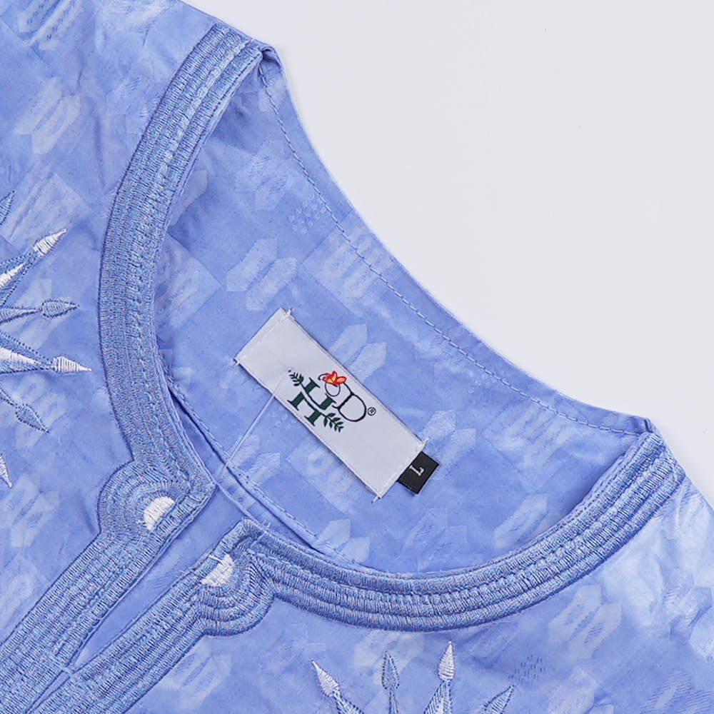 H & D-Vêtements de tradition africaine pour enfants, bleu, manches longues, broderie en Y, Dashiki, ensemble chemise et pantalon, nouvelle collection 2024
