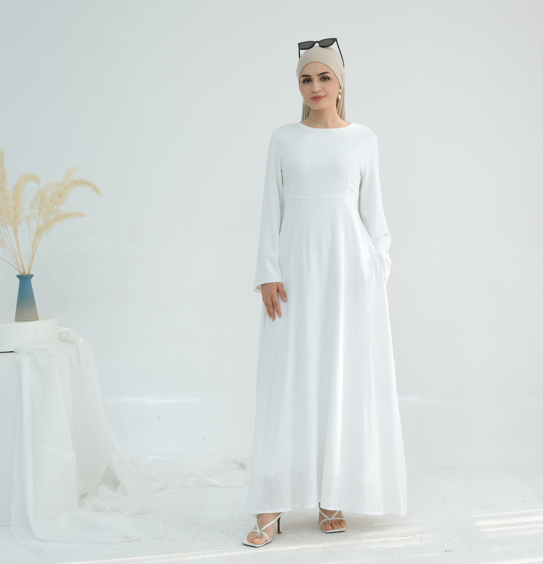 Loriya Dubai turc couleur unie taille-cravate Abaya