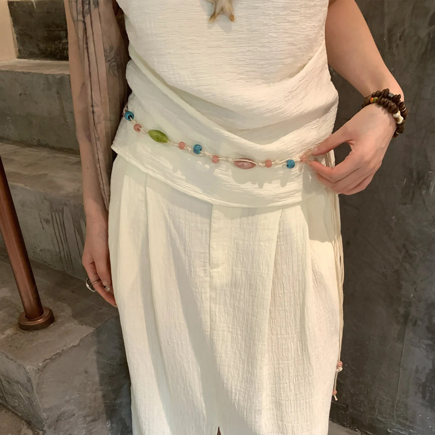 Chaîne de taille bohème pour femmes, perles colorées, ceinture de vacances, robe ethnique, chaîne de taille douce, accessoires de Style péplum