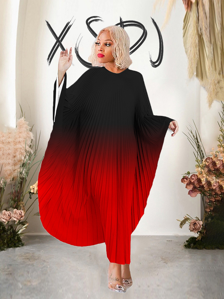 Robe de soirée plissée chauve-souris pour femme, élégante et belle, sexy, grande taille 4XL, vente en gros, livraison directe