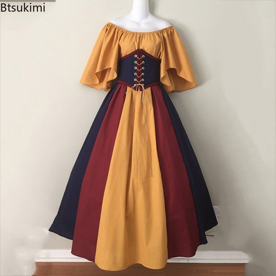Robe chemise corset pour femmes, costume de fée elfe de la Renaissance, robe médiévale d'Halloween, manches bouffantes, pour adulte, taille 5XL