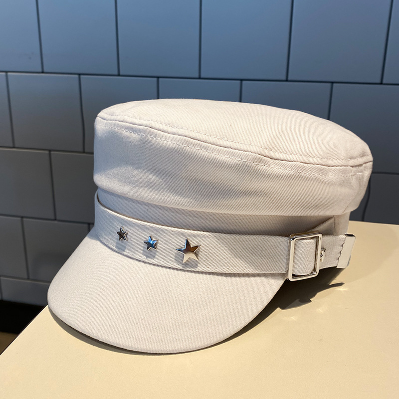 Béret femme noir étoile chapeau printemps et automne hiver britannique rétro mode nouvelle mer Style militaire coréen casquettes mère chapeaux