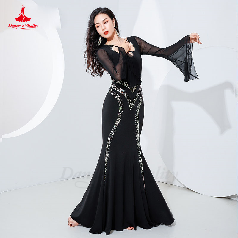Robe de brevdu Ventre à Manches sulfpour Femme, Tenue de Spectacle en IQUE dex, Slim Fit, Kawleeya