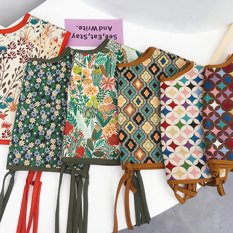 Écharpe d'épaule brodée pour femmes, châle enveloppant, chemise florale, faux col décoratif