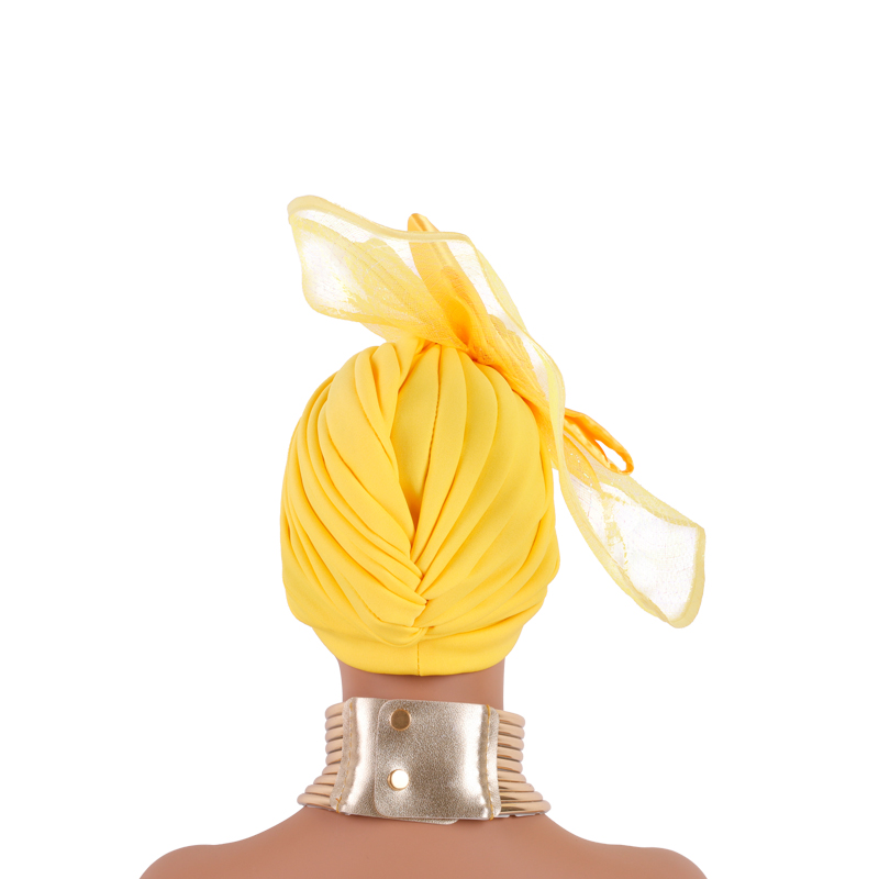 Casquette turban en voile rétro pour femme, chapeau exagéré, couvre-chef africain, bonnet musulman, pièce de sauna, fête