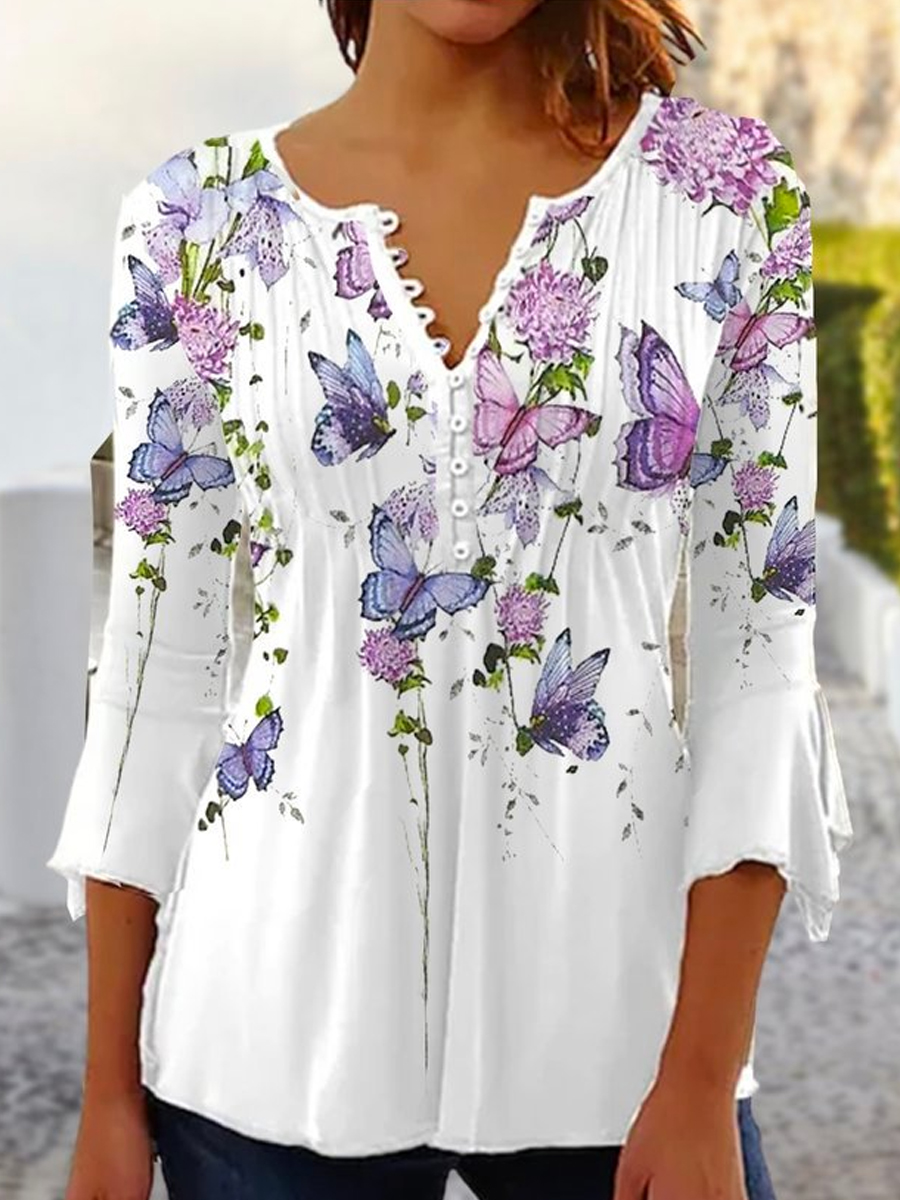 Mode femmes chemise décontracté ample à manches longues chemise femmes élégant imprimé tempérament hauts femmes