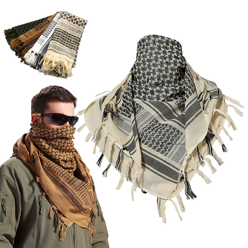 Écharpe tactique du désert, Shemagh arabe, Keffiyeh, foulard multifonctionnel d'extérieur, cache-cou camouflage CS, châle pour hommes et femmes