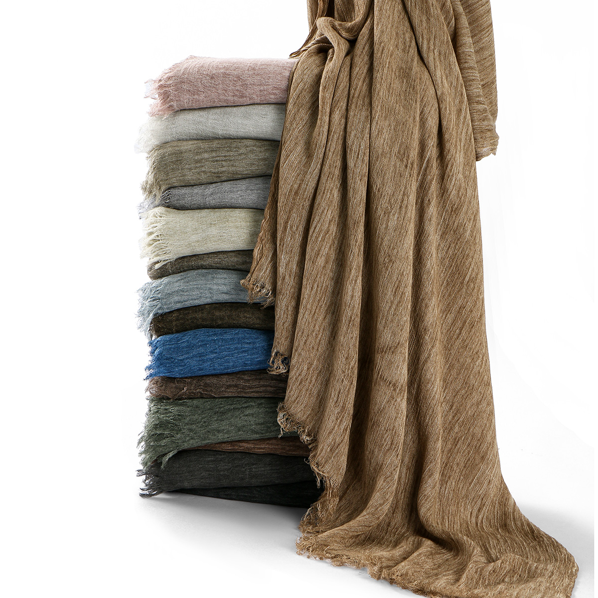 Écharpe Hijab Royan en coton froissé pour femmes musulmanes, châles longs et doux islamiques, enveloppes courtes à pampilles, accessoires Bufanda