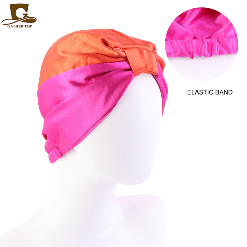 Bonnet de couchage en Satin pour femmes, couvre-chef, bandeau noué à Double couche, chimio, Cancer, soins infirmiers, nouvelle collection