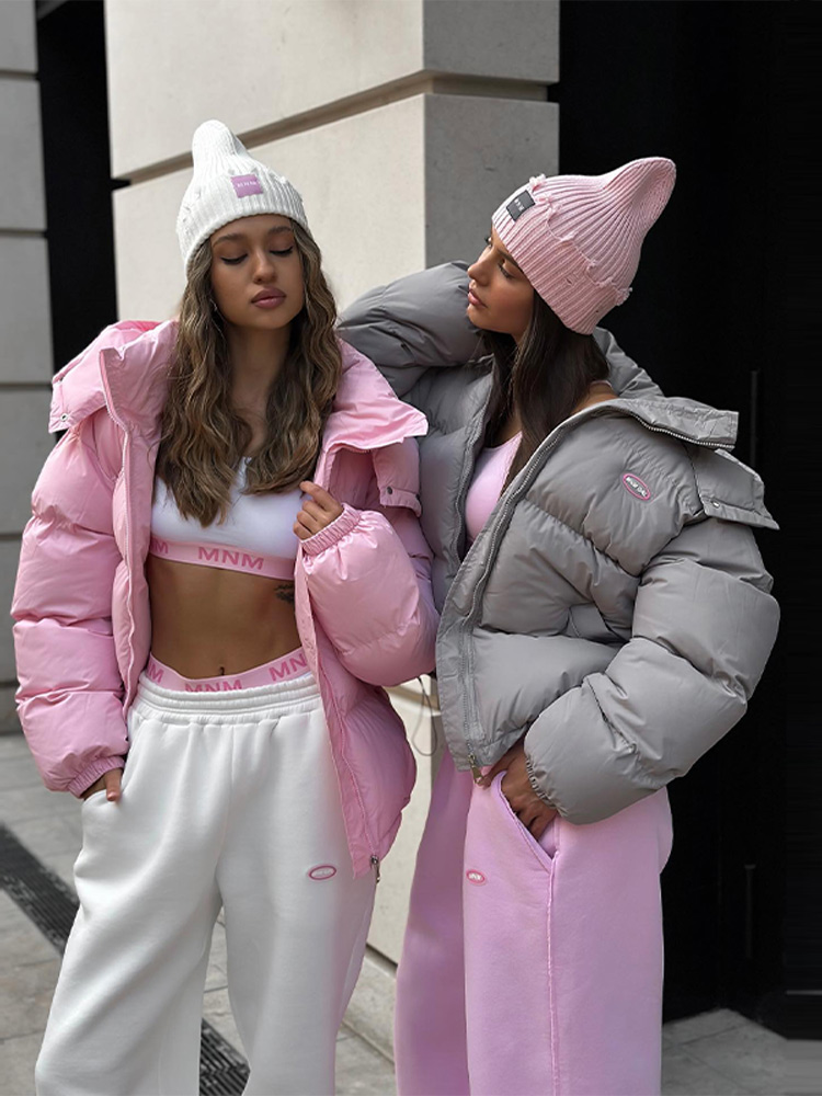 Doudoune d'hiver pour femme, couleur unie, rembourrée à capuche, col montant, manches lanternes, manteau à fermeture éclair, nouveaux vêtements d'extérieur, automne 2025