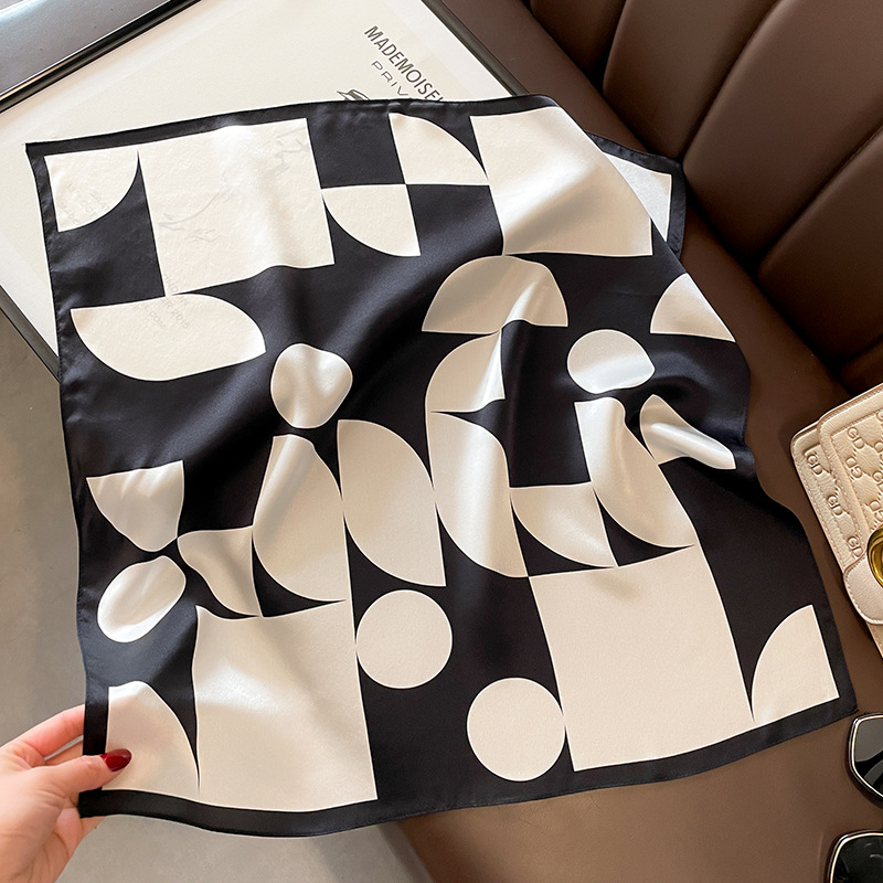 Foulard français 100% soie de mûrier pour femmes, bandeau de luxe, foulards à col carré, Foulard féminin, enveloppes, Hijab noir, Bandanas