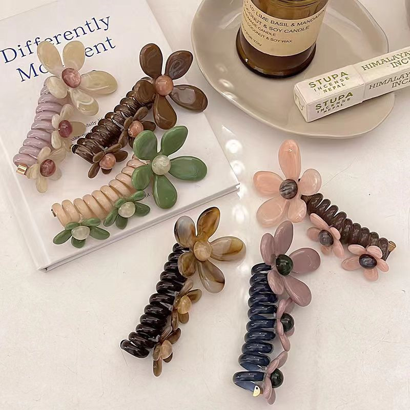 Élastiques à cheveux pour femmes, avec fleurs en perles, doux, élégants, tendance, accessoires pour cheveux à haute élasticité pour filles
