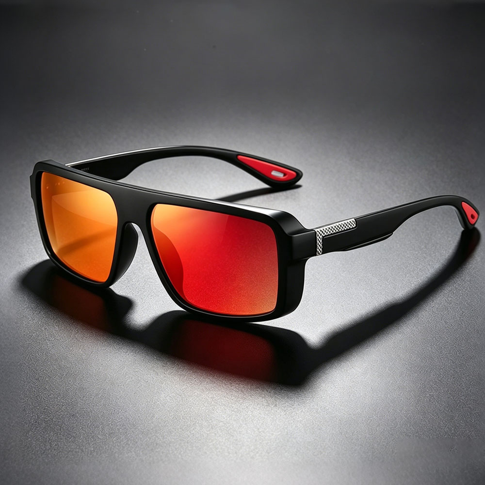 Lunettes de soleil polarisées pour hommes et femmes, lunettes de pêche et de conduite rectangulaires, protection UV400