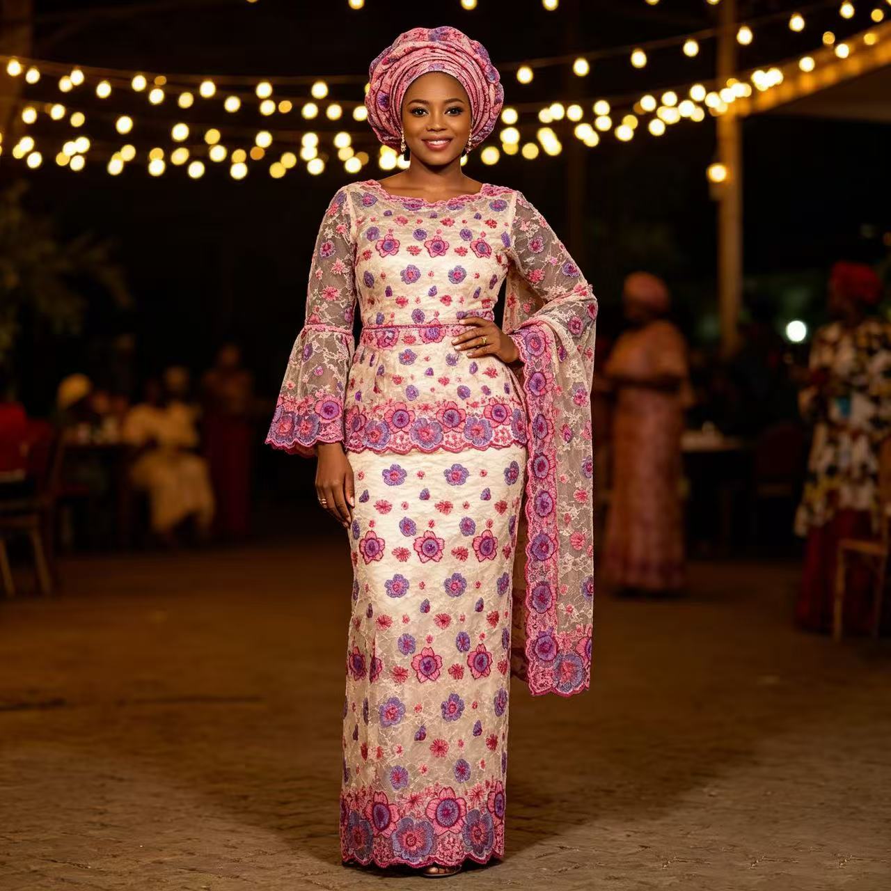 Dentelle Guipure Française Tendance avec Appliques 3D, Tissu Brodé en Tulle et Cordon Africain à Fils Plus Denses pour Tenues Occasionnelles
