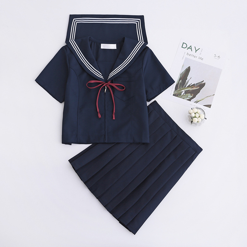 Uniformes japonais JK grande taille S-5XL, 8 tailles, robes d'école pour filles, veste de costume de marin bleu marine, uniformes de collège