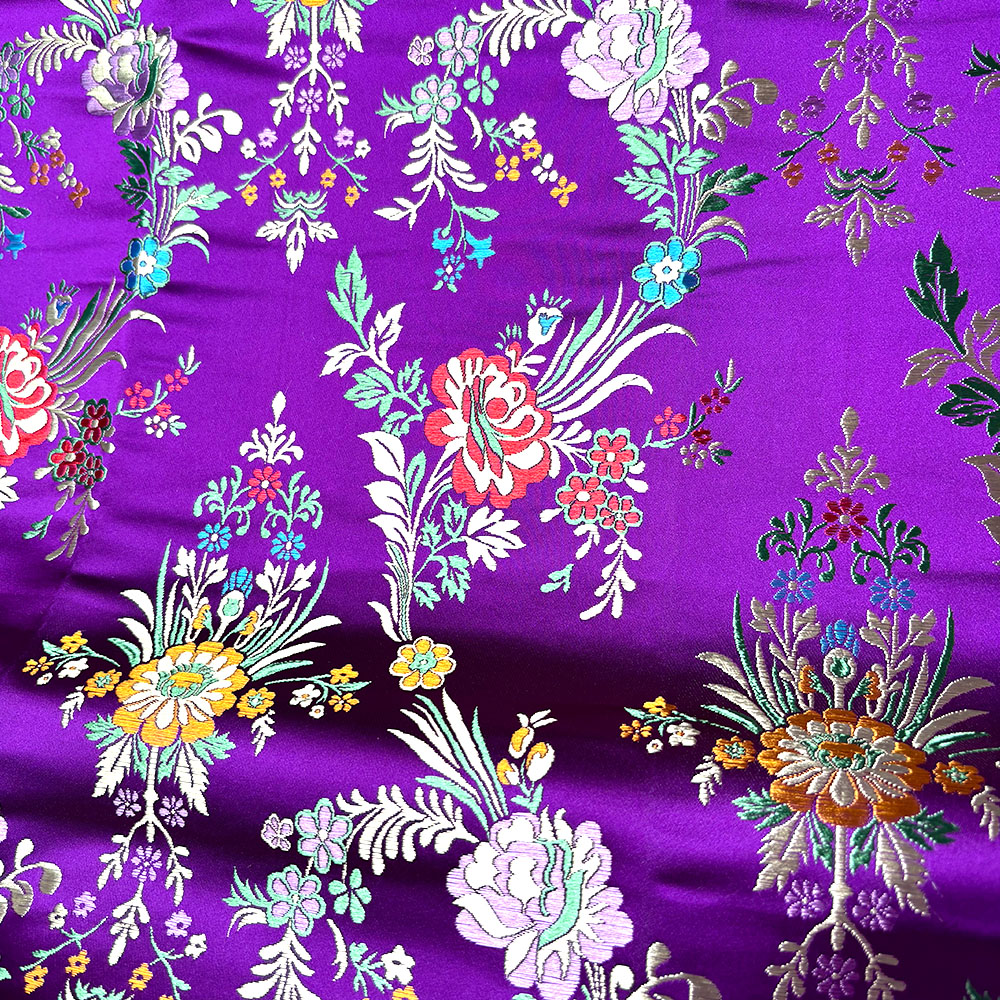Tissu damassé en brocart Jacquard à fleurs, Satin de soie, bricolage pour Cheongsam Kimono, robe pour femmes, Costume de mariage, pyjama, matériaux de coussin