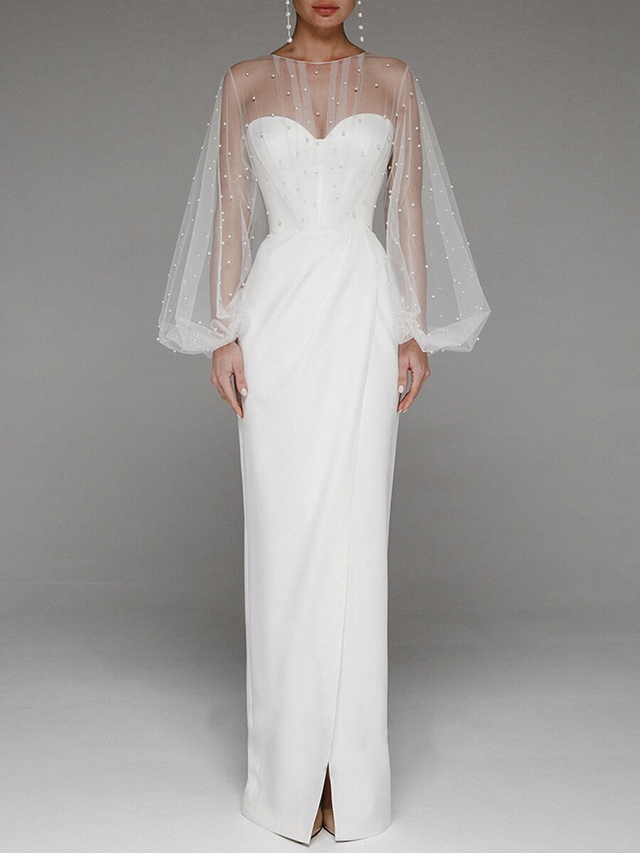 Robes de mariée sexy pour femmes décontracté col rond solide robe longue ample printemps et été musulman Drsss femmes robe de soirée robes