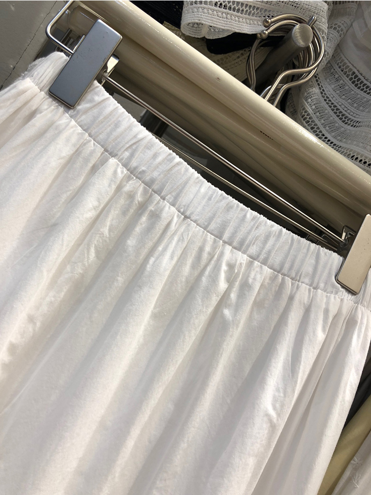 Jupe mi-longue en dentelle élégante, taille haute, ample, mode coréenne décontractée, couleur unie, Design pour filles chaudes, jupe blanche Chic