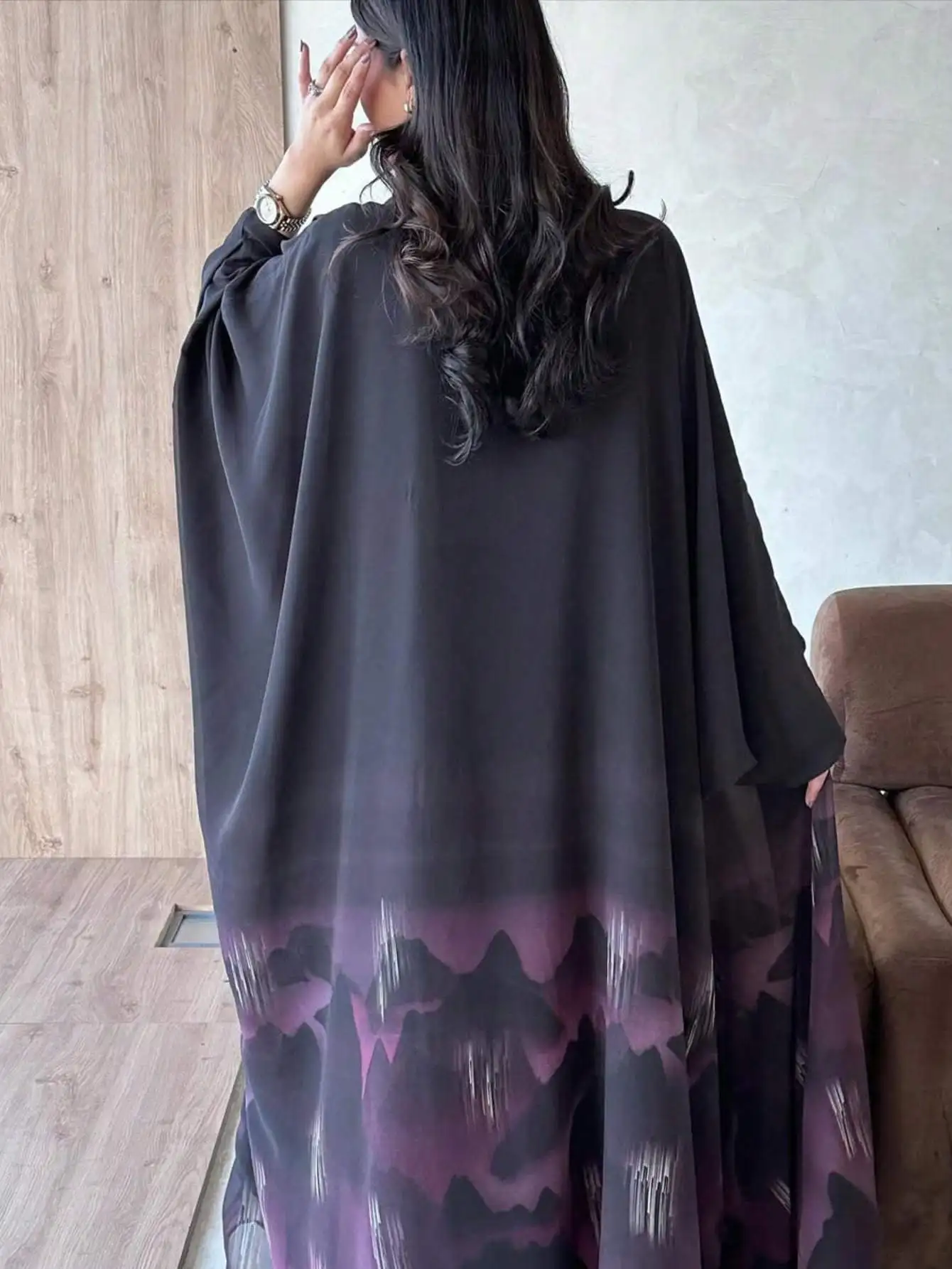 Femmes lâche cravate colorant Abaya manches longues ouvert devant Abayas élégant caftan arabe Maxi robes moyen-orient Jilbabs sans hajib