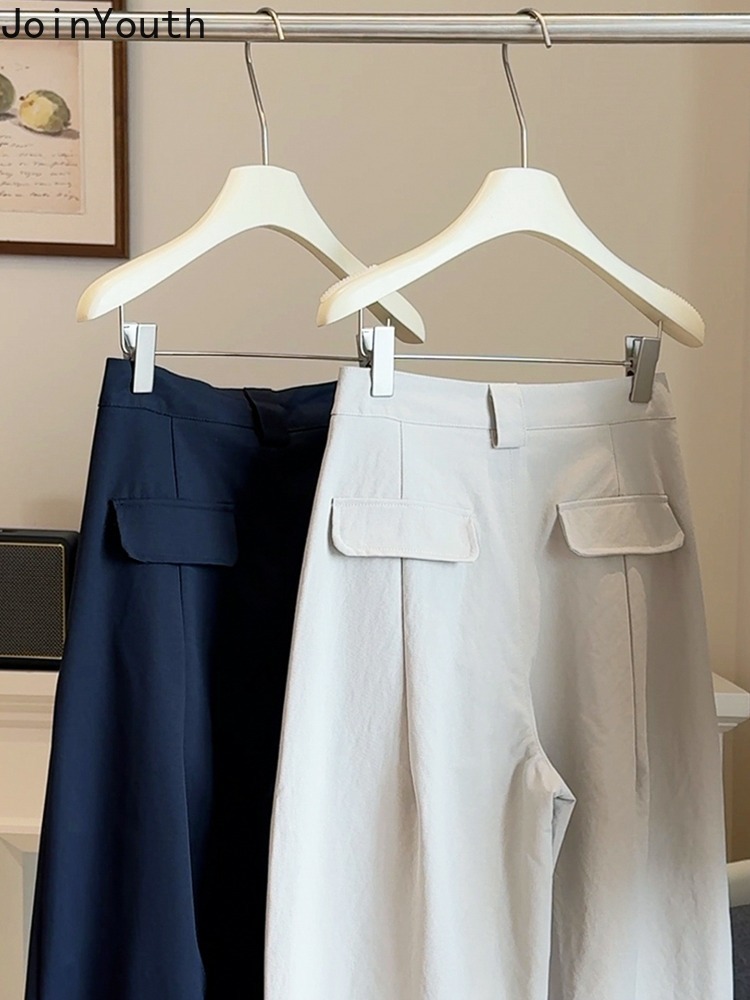 2025 nouveaux bas Pantalon à jambes larges pour femmes Pantalon Femme haute Wiast Pantalon décontracté ample Vintage coréen pantalons De Mujer