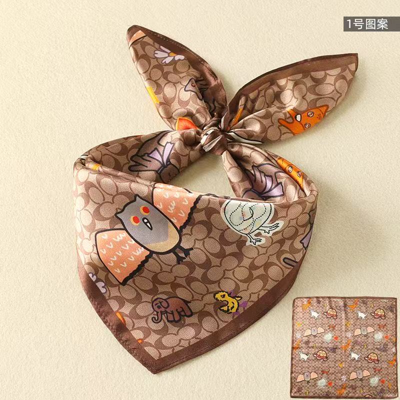 Nouveau Foulard Carré en Soie 70cm pour Femme, Imprimé de Luxe, en Satin Doux, Bandeau, Ruban pour Sac à Main, Hijab, Foulard de Cou, Bandeau pour Cheveux