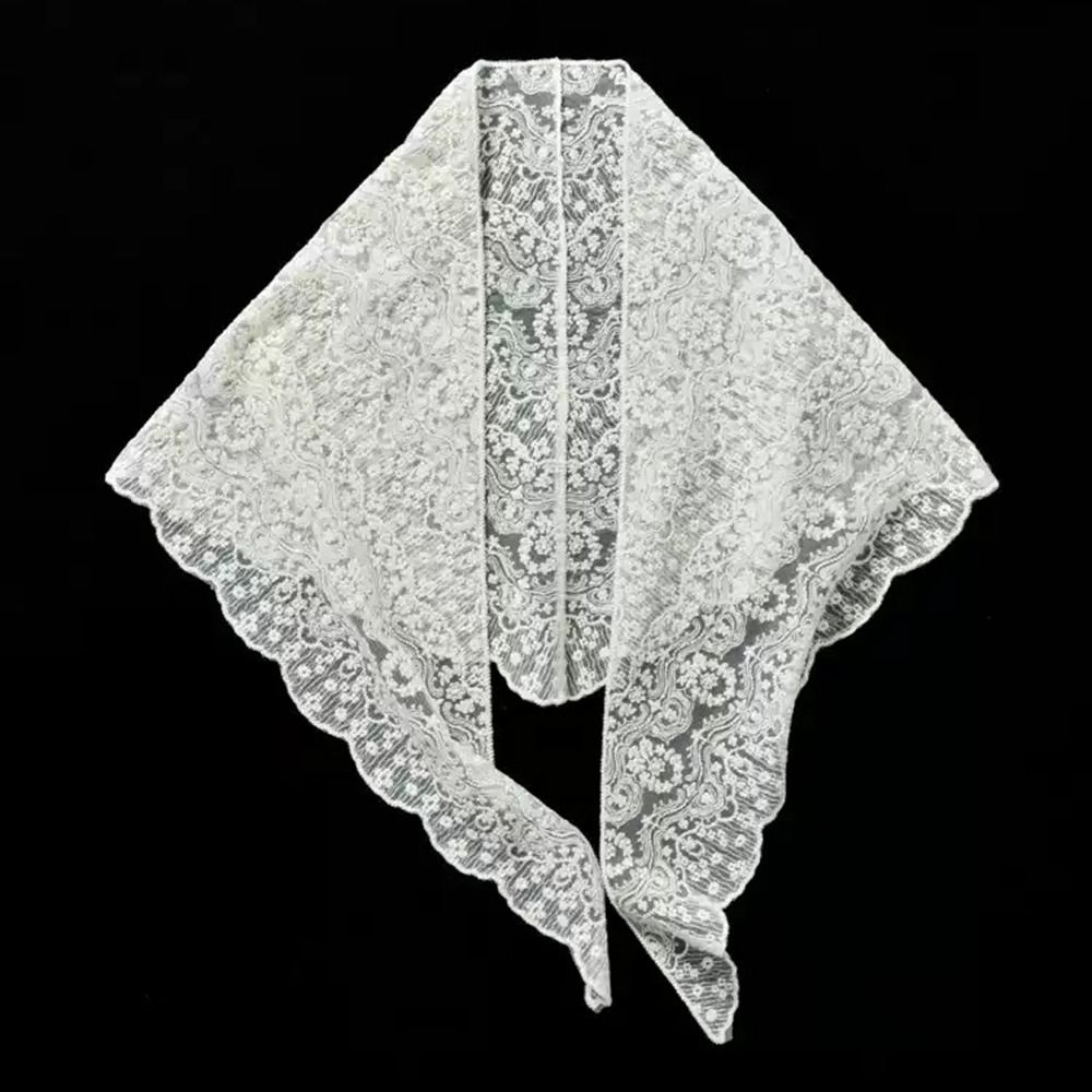 Foulard Cheveux Décontracté Brodé de Fleurs en Dentelle, Style Chic et Fin, Bandanas pour Femmes, Mini Jupe Bohème Mignonne en Dentelle