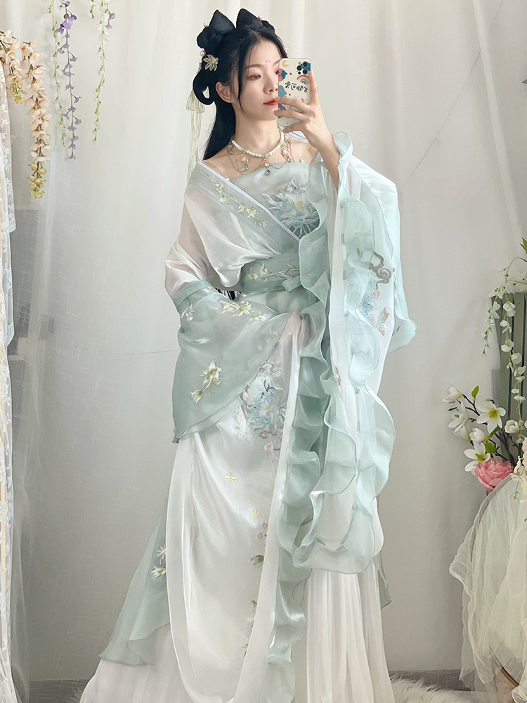 Robe Hanfu chinoise pour femmes, ensembles Hanfu brodés traditionnels anciens, Costume de Cosplay féerique de carnaval, robe de danse Hanfu verte