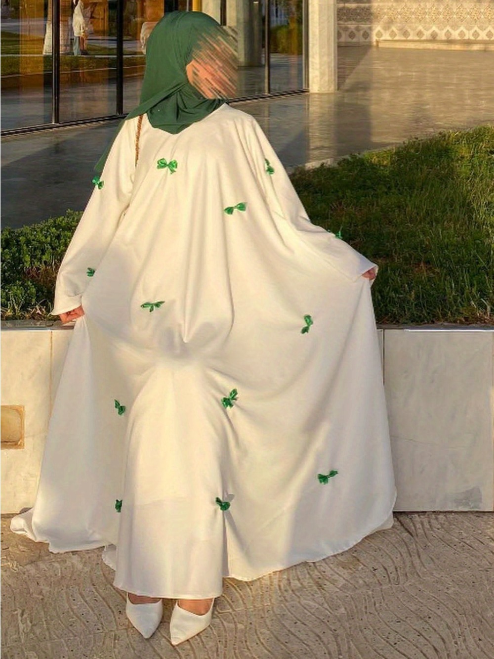 Femmes Robe musulmane Abaya pour Eid arabe arc manches évasées longue Robe Jalabiya Ramadan dubaï Abayas caftan robes maroc robes