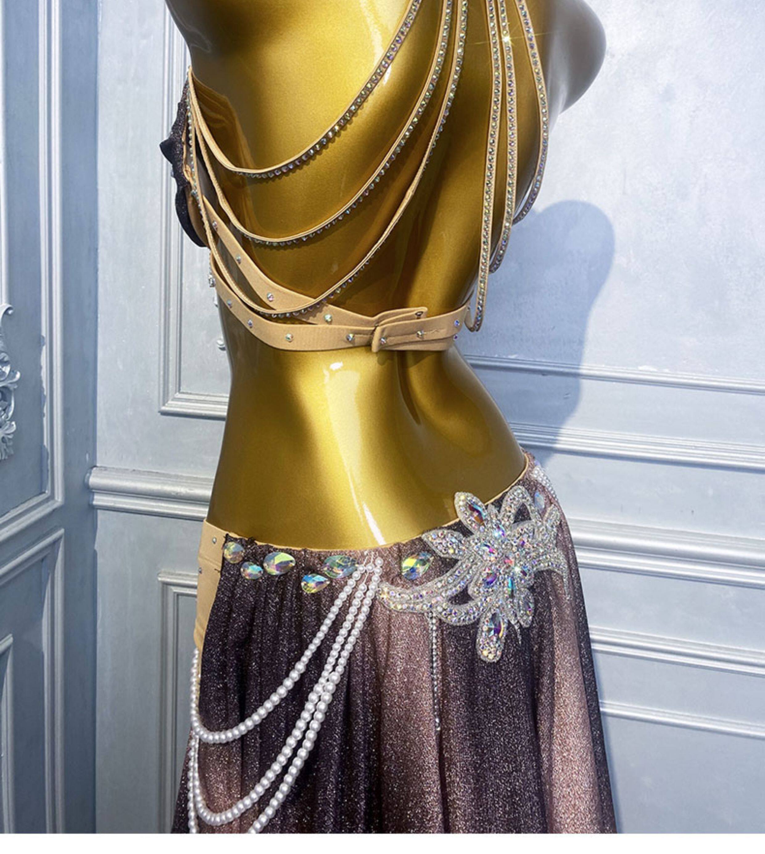 Costume de danse orientale pour femmes, tenue de danse professionnelle, robe de danse du ventre, jupe de cours, tenue de scène, modèle 2026