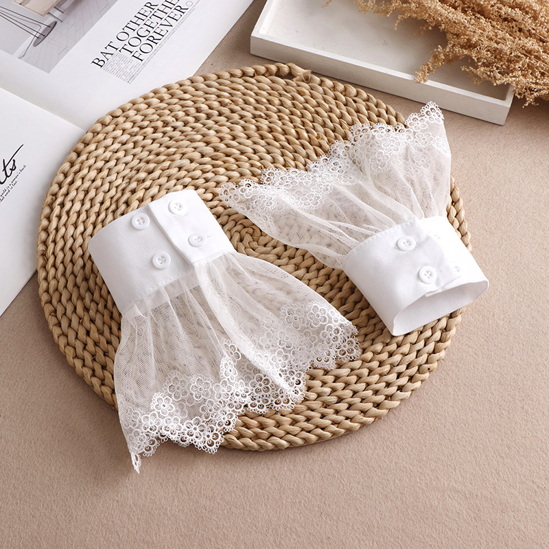 Poignets en dentelle florale pour femmes, fausses manches détachables, accessoires pour robes de mariée, manchette de pull, accessoires décoratifs