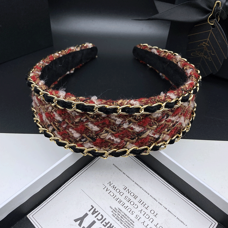Serre-tête rouge de style européen et américain avec pinces à cheveux et bandeaux, coiffe haute pour femme, pour coiffure pressée et lavage du visage