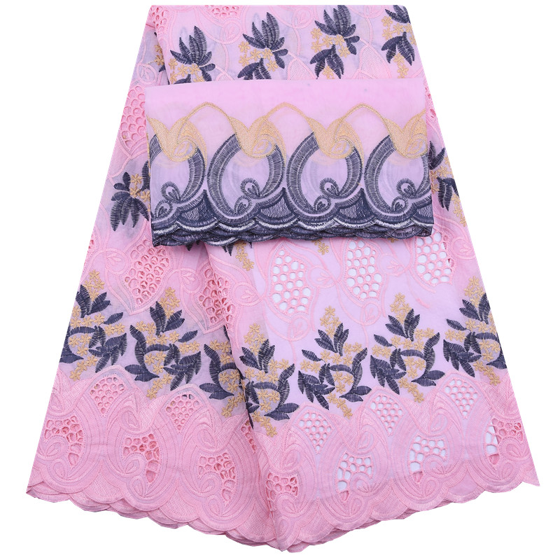 Tissu africain en dentelle de coton brodé de dubaï, 2 + 5 Yards, pour robe de mariée de haute qualité, 5 Yards, pour femmes, 2024
