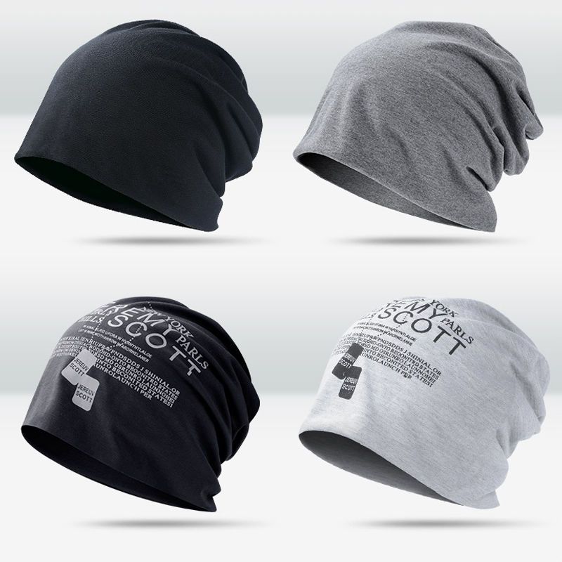Bonnet Baggy en coton doux pour hommes et femmes, automne et printemps, Skullcaps amples, mode lettre imprimée Hip Hop, Bonnet chaud unisexe