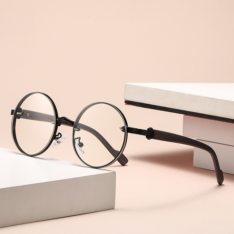 Lunettes de soleil rondes vintage 2025 – Tendance classique dégradée pour l'extérieur – Design de marque de luxe – Monture métallique – 2453