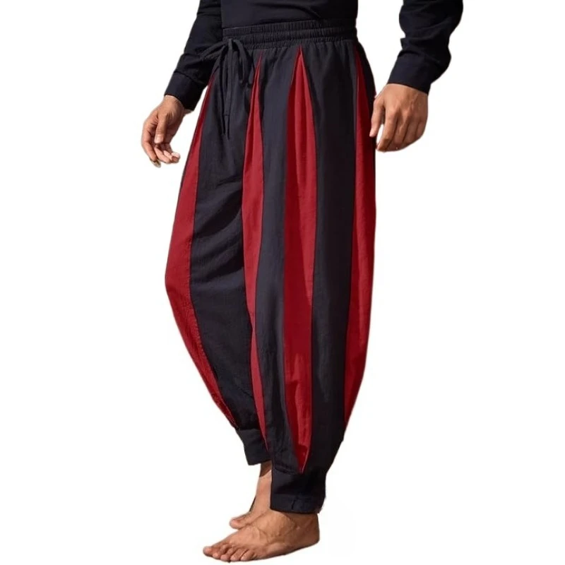 Costume médiéval Renaissance pour hommes, Clown de cirque Pirate, Cosplay, pantalon de chevalier d'halloween, jogging gothique Viking, pantalon Haren décontracté