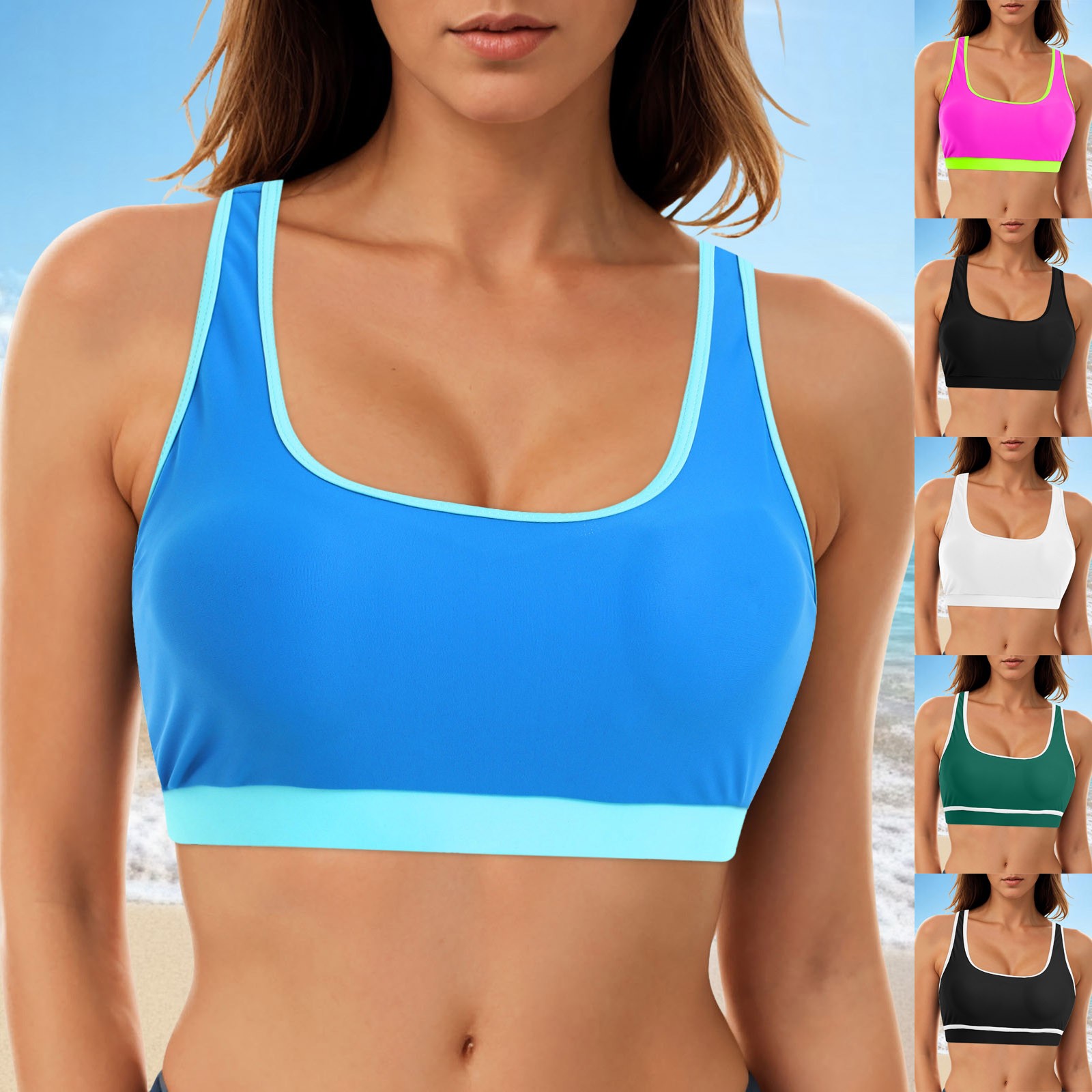 Femmes maillot de bain hauts maillot de bain d'été sport Bikinis hauts Fitness Raceback soutien-gorge maillot de bain pour femmes croix conseil maillot de bain 2025