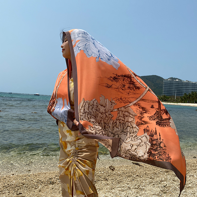 Écharpe de protection solaire pour femme, robe de plage, Industries ong, bikini, couverture ronde, châle doux, grande taille, été